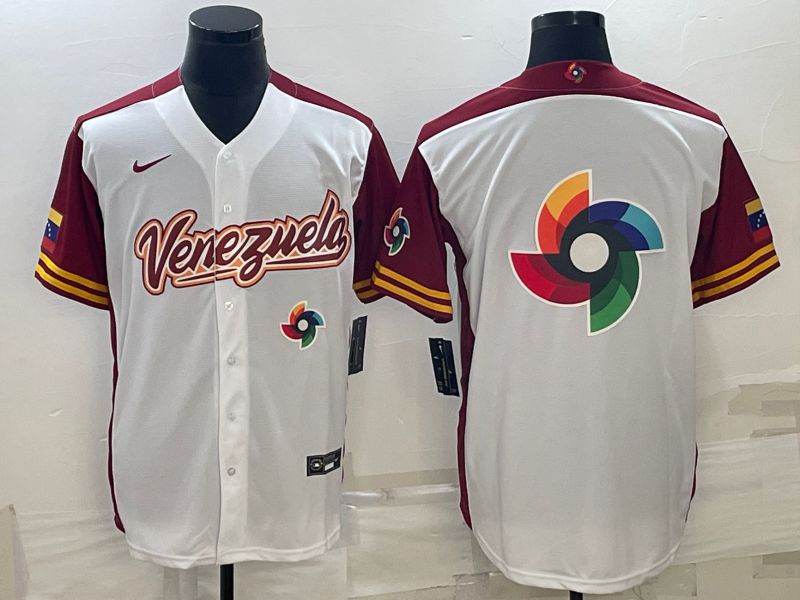Men 2023 World Cub Venezuela Blank White Nike MLB Jersey3->youth mlb jersey->Youth Jersey